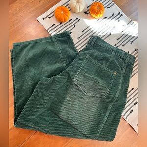 We The Free Green Corduroy Wide Leg Pants